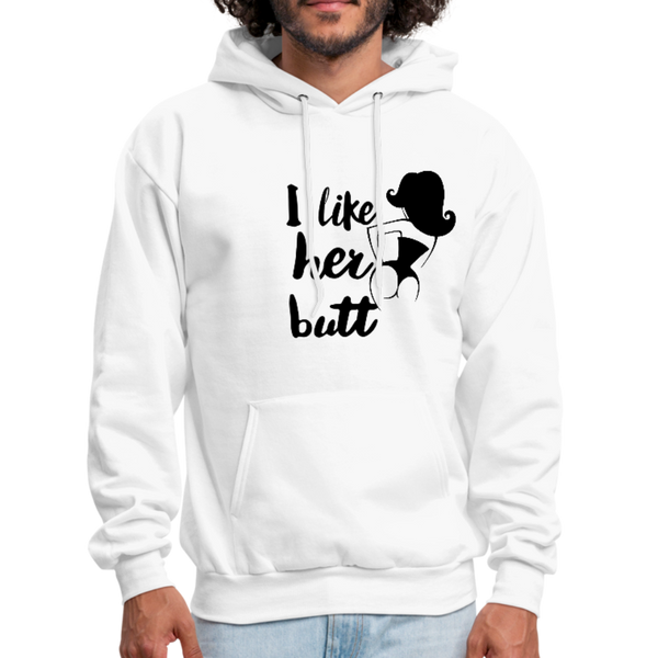 I Like Her Butt Men's Hoodie - white