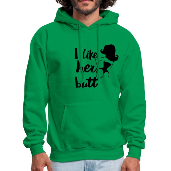 I Like Her Butt Men's Hoodie - kelly green