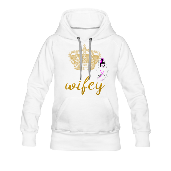 Women’s Wifey Premium Hoodie - white