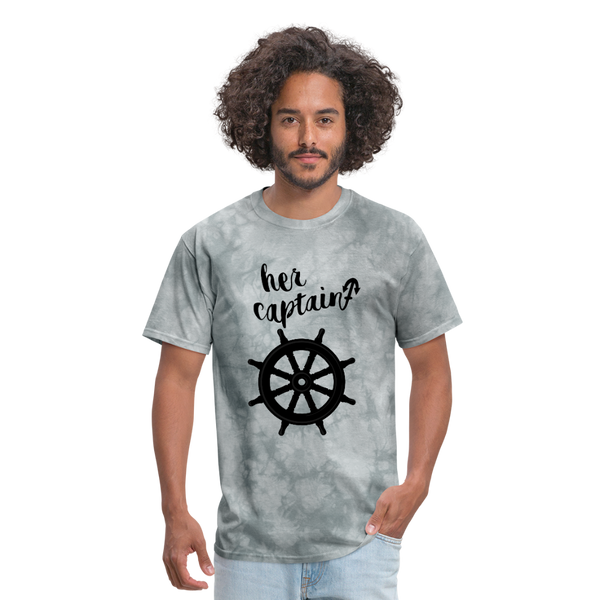 Her Captain Men's T-Shirt - grey tie dye