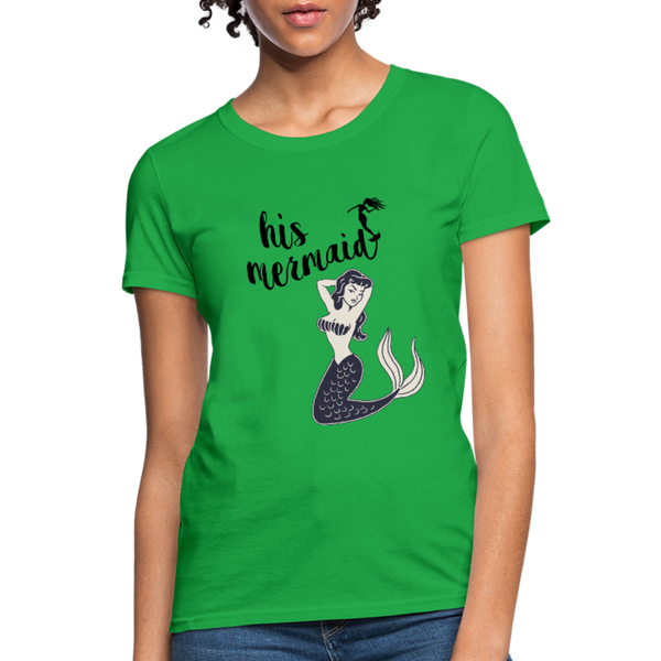 His Mermaid Women's T-Shirt - bright green