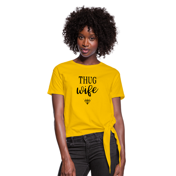 Thug Wife Women's Knotted T-Shirt - sun yellow