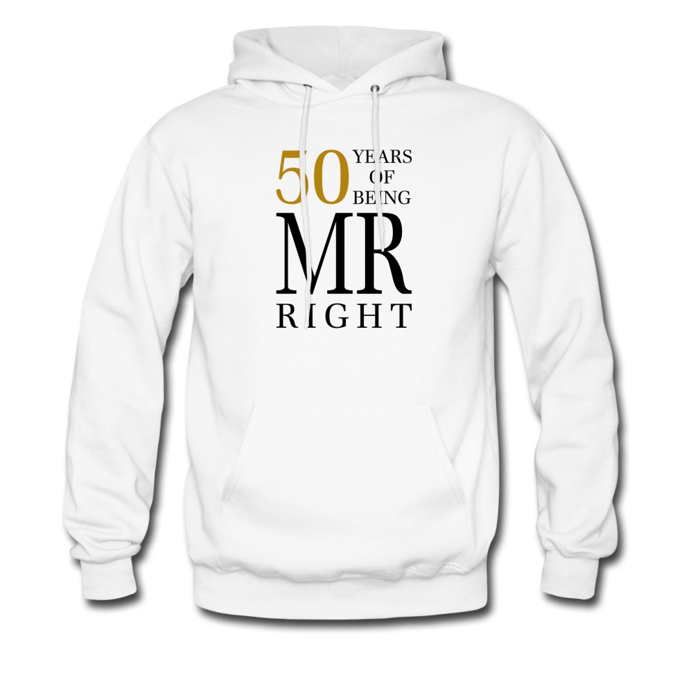 50 Years of Being Mr. Right Men's Hoodie - white