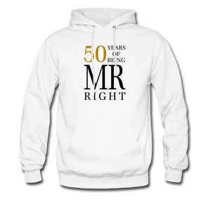 50 Years of Being Mr. Right Men's Hoodie - white