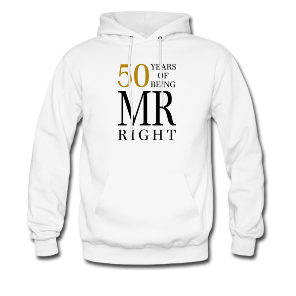 50 Years of Being Mr. Right Men's Hoodie - white