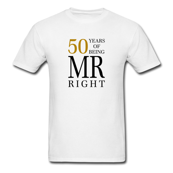 50 Years of Being Mr. Right Men's T-Shirt - white