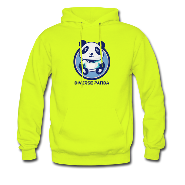 Diverse Panda Blue Lighter Themed Unisex Hoodie - safety green