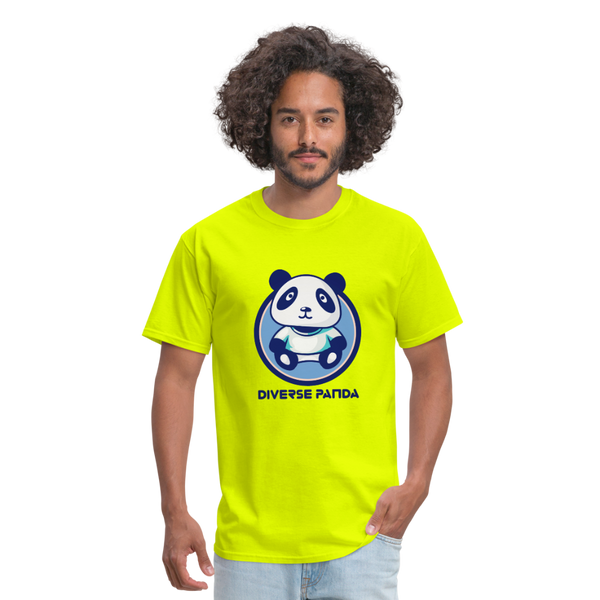 Diverse Panda Blue Lighter Themed Men's T-Shirt - safety green