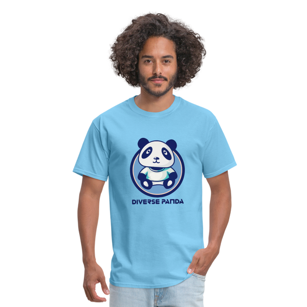 Diverse Panda Blue Lighter Themed Men's T-Shirt - aquatic blue