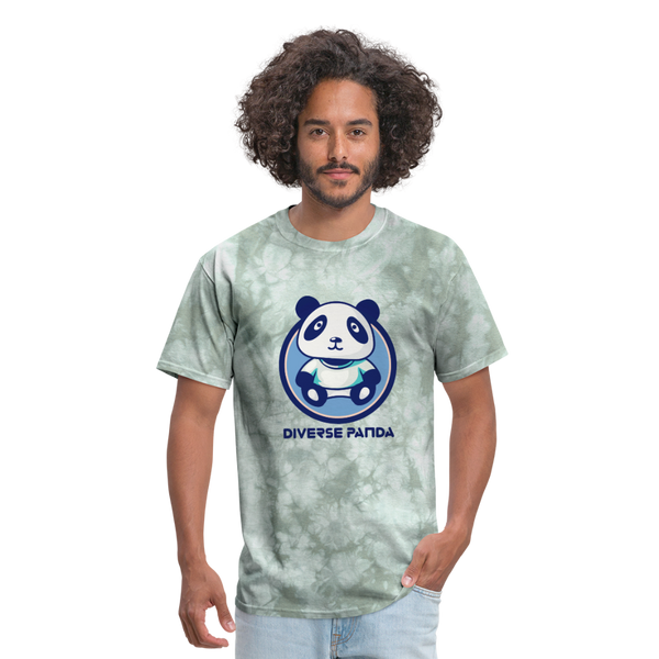 Diverse Panda Blue Lighter Themed Men's T-Shirt - military green tie dye