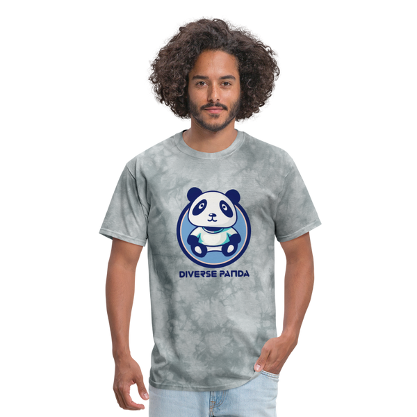 Diverse Panda Blue Lighter Themed Men's T-Shirt - grey tie dye