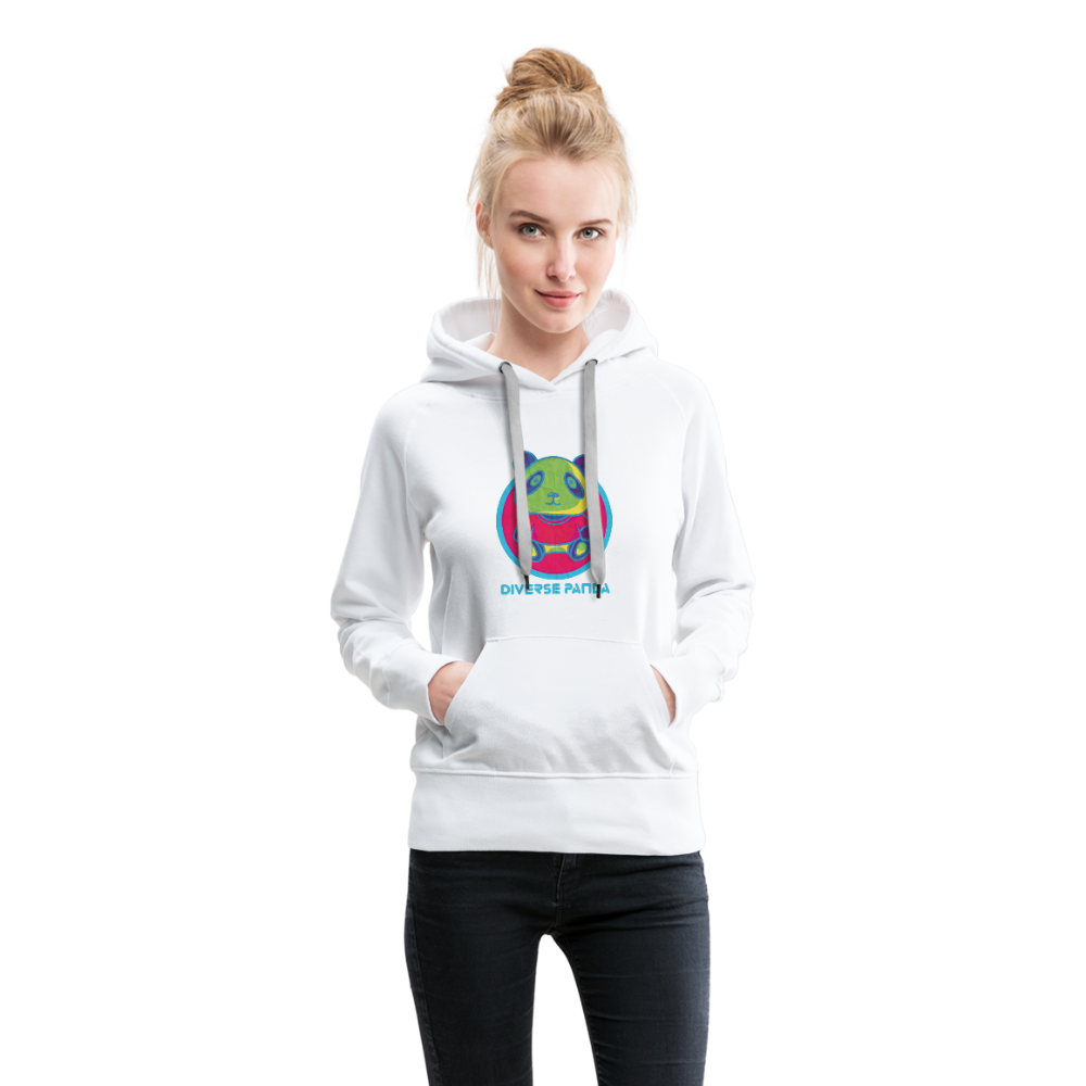 Diverse Panda Funky Mitchell Women’s Premium Hoodie - white