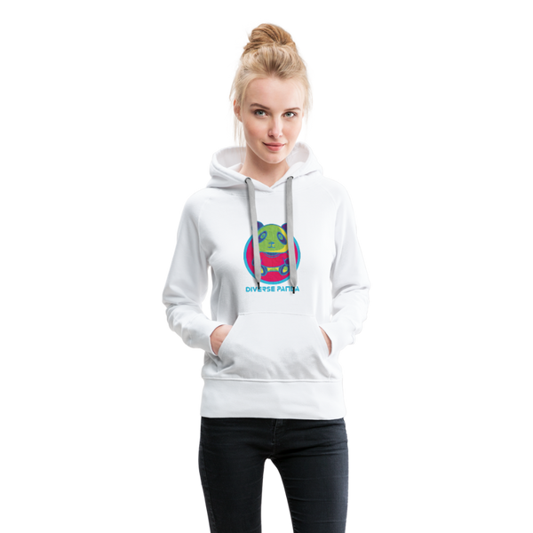 Diverse Panda Funky Mitchell Women’s Premium Hoodie - white