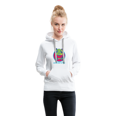 Diverse Panda Funky Mitchell Women’s Premium Hoodie - white