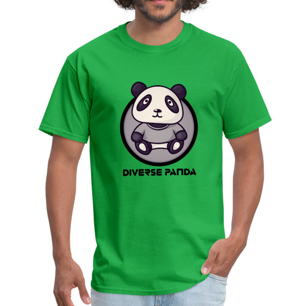 Diverse Panda Sephia Themed Men's T-Shirt - bright green