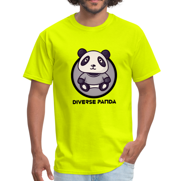 Diverse Panda Sephia Themed Men's T-Shirt - safety green