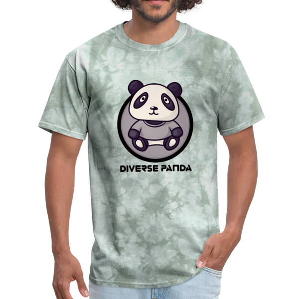 Diverse Panda Sephia Themed Men's T-Shirt - military green tie dye