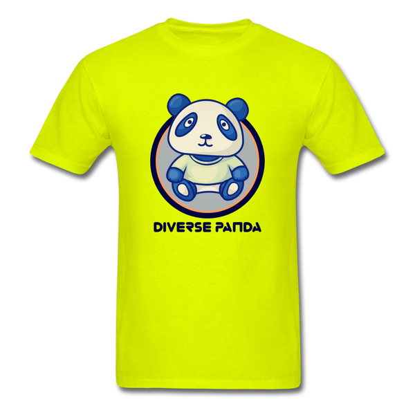 Diverse Panda Soft Lens Themed Men's T-Shirt - safety green