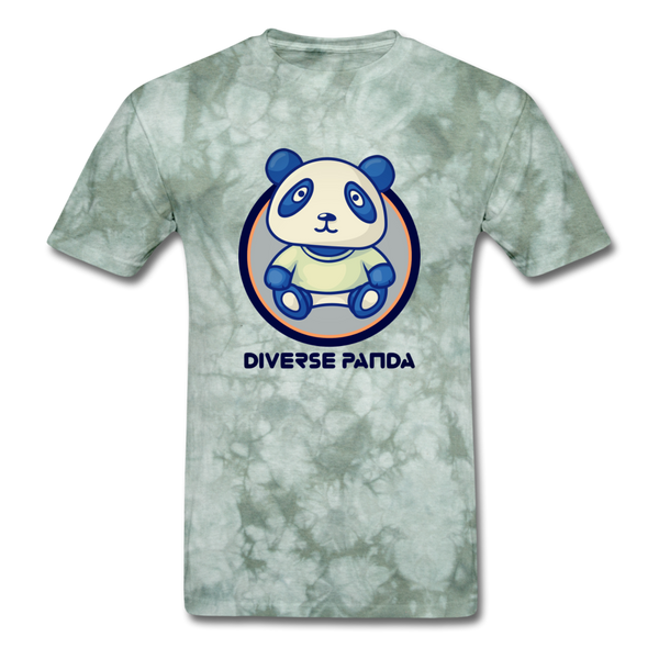 Diverse Panda Soft Lens Themed Men's T-Shirt - military green tie dye