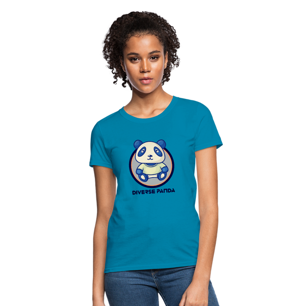 Diverse Panda Soft Lens Themed Women's T-Shirt - turquoise