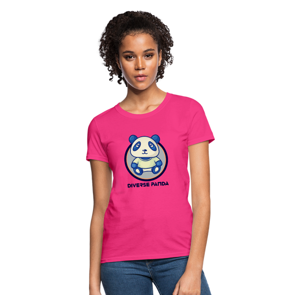 Diverse Panda Soft Lens Themed Women's T-Shirt - fuchsia