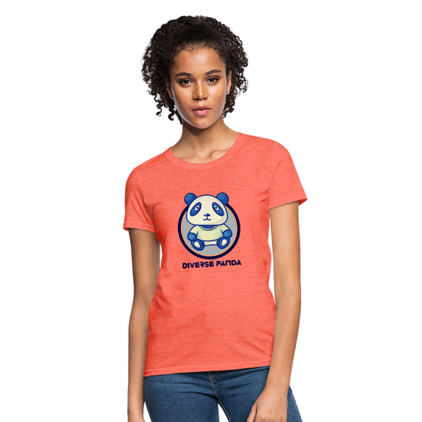 Diverse Panda Soft Lens Themed Women's T-Shirt - heather coral