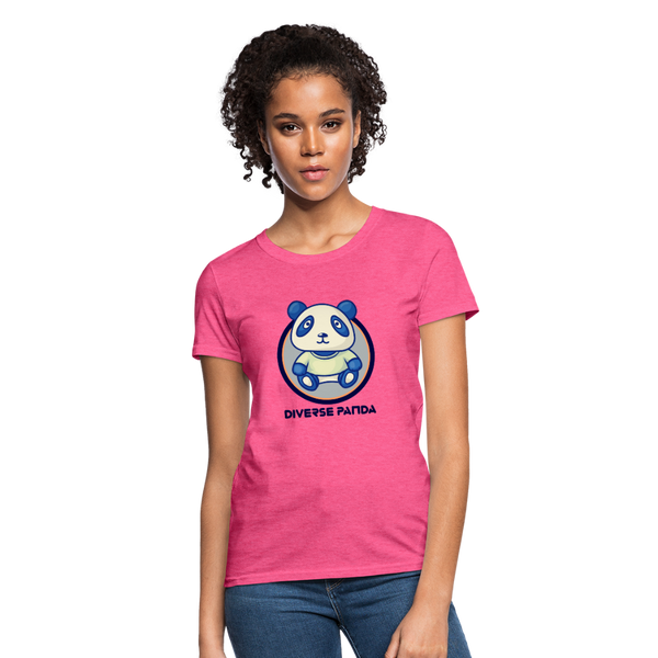 Diverse Panda Soft Lens Themed Women's T-Shirt - heather pink