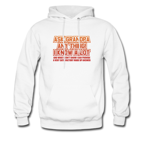 Ask Grandpa Anything Men's Hoodie - white