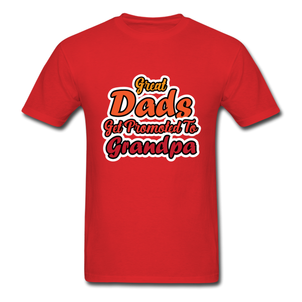 Great Dads Get Promoted To Grandpa Men's T-Shirt - red