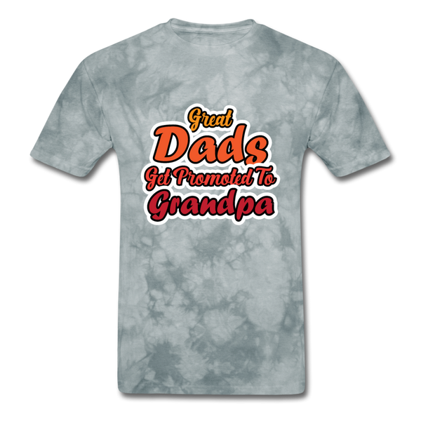 Great Dads Get Promoted To Grandpa Men's T-Shirt - grey tie dye