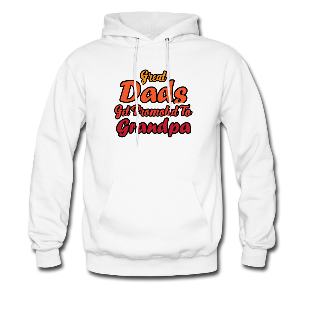 Great Dads Get Promoted To Grandpa Men's Hoodie - white