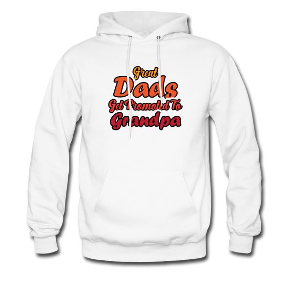 Great Dads Get Promoted To Grandpa Men's Hoodie - white