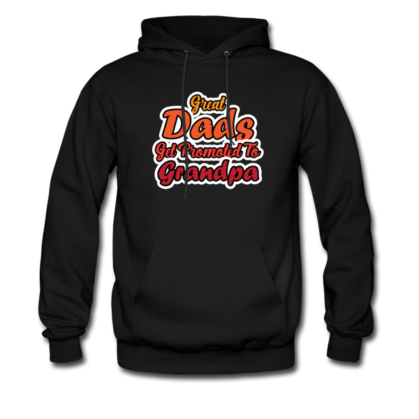 Great Dads Get Promoted To Grandpa Men's Hoodie - black