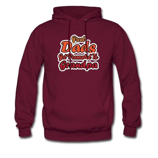 Great Dads Get Promoted To Grandpa Men's Hoodie - burgundy