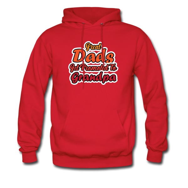 Great Dads Get Promoted To Grandpa Men's Hoodie - red