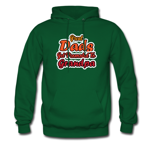 Great Dads Get Promoted To Grandpa Men's Hoodie - forest green