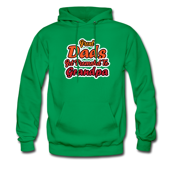 Great Dads Get Promoted To Grandpa Men's Hoodie - kelly green