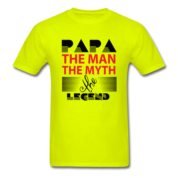 Papa The Man The Myth The Legend Men's T-Shirt - safety green