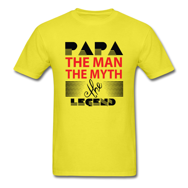 Papa The Man The Myth The Legend Men's T-Shirt - yellow