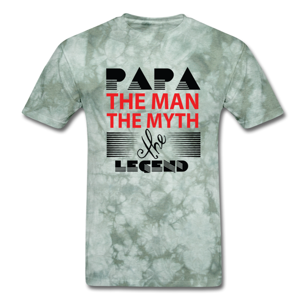 Papa The Man The Myth The Legend Men's T-Shirt - military green tie dye