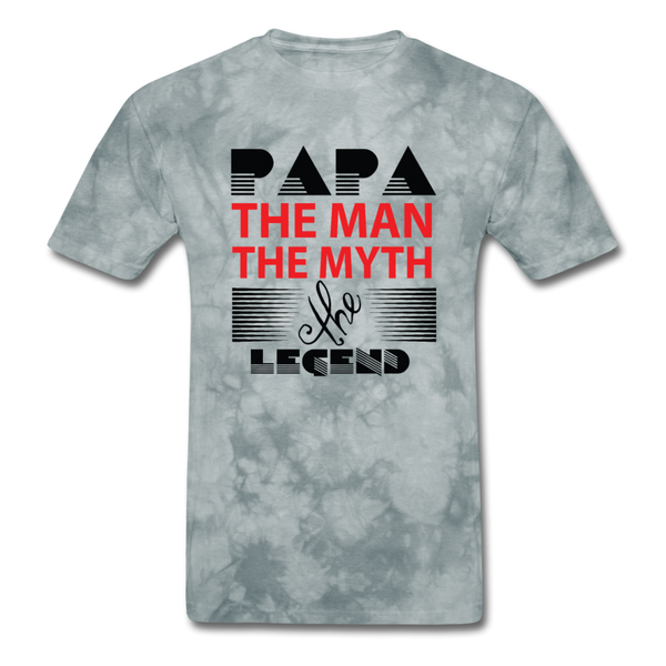 Papa The Man The Myth The Legend Men's T-Shirt - grey tie dye