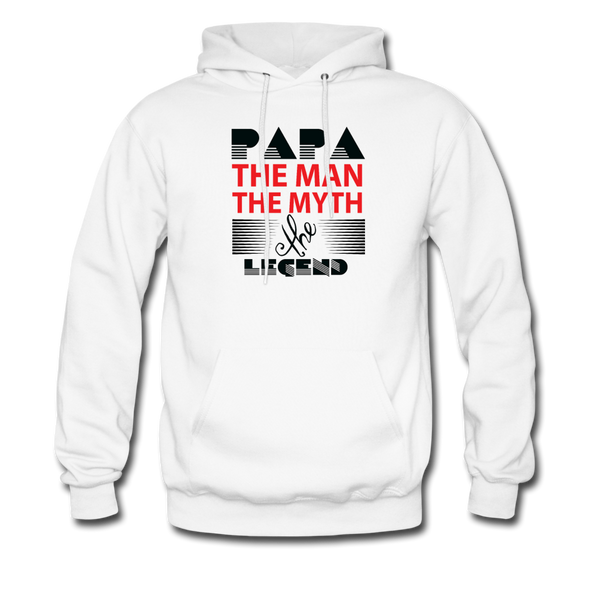 Papa The Man The Myth The Legend Men's Hoodie - white