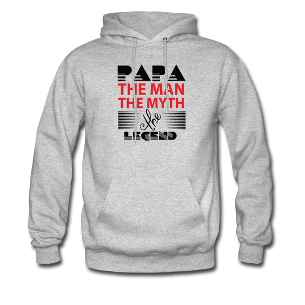 Papa The Man The Myth The Legend Men's Hoodie - heather gray