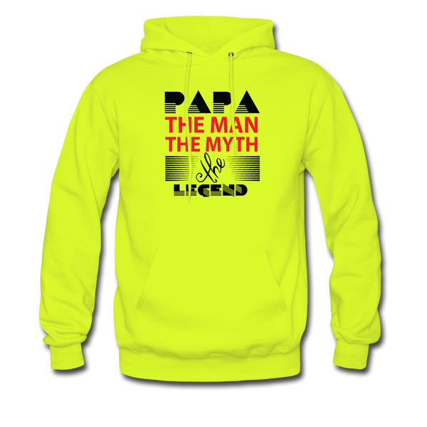 Papa The Man The Myth The Legend Men's Hoodie - safety green