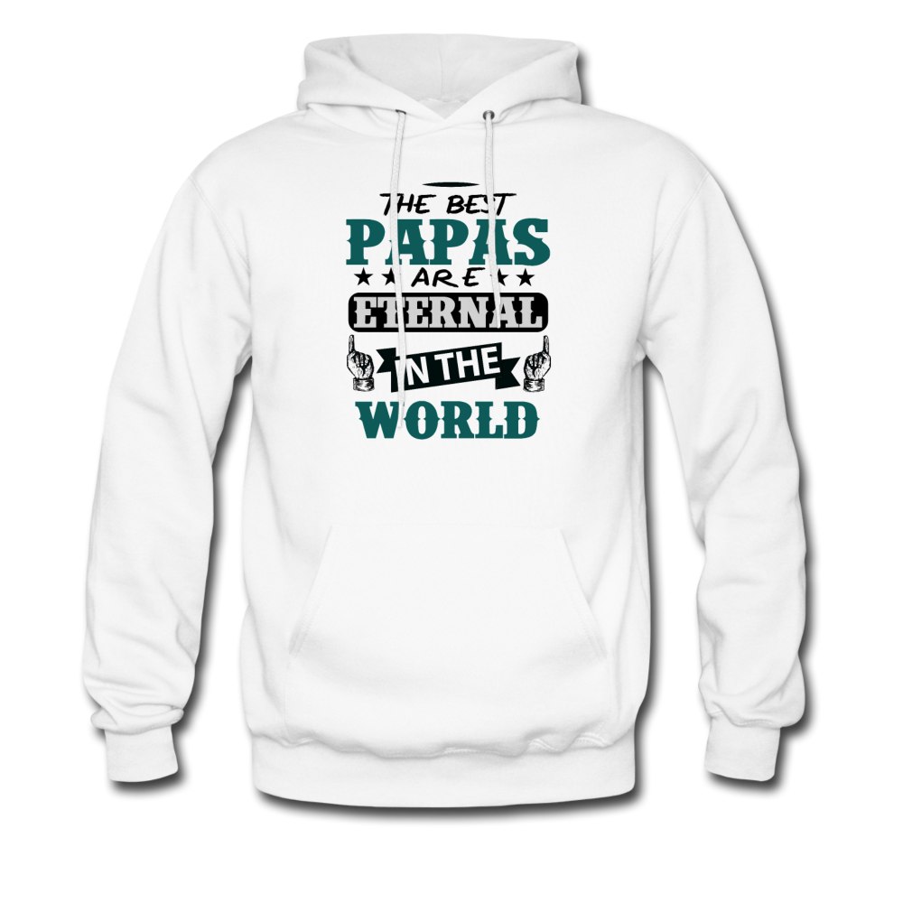 The Best Papas Are Eternal in the World Men's Hoodie - white