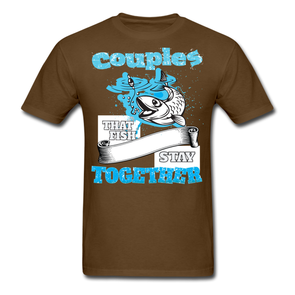 Couples That Fish Stay Together Men's T-Shirt - brown