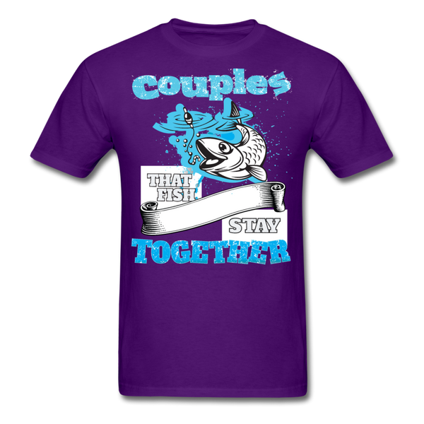 Couples That Fish Stay Together Men's T-Shirt - purple