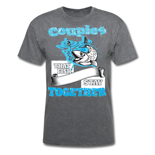 Couples That Fish Stay Together Men's T-Shirt - mineral charcoal gray