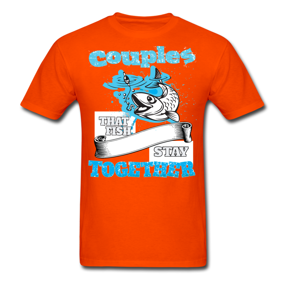Couples That Fish Stay Together Men's T-Shirt - orange