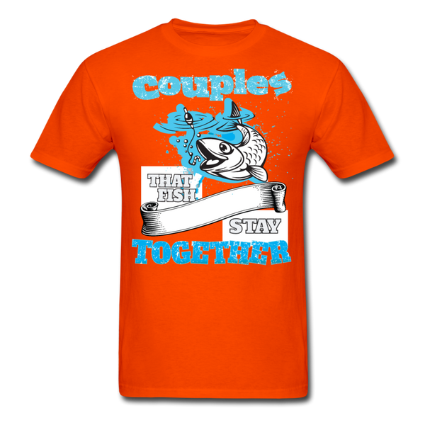Couples That Fish Stay Together Men's T-Shirt - orange